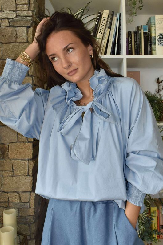 Paloma Poet Blouse Celeste Blue
